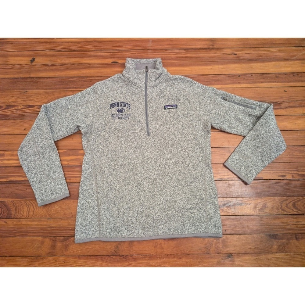 Patagonia Better Sweater 1/4 Zip Gray Fleece Penn State Womens Club Ice Hockey M